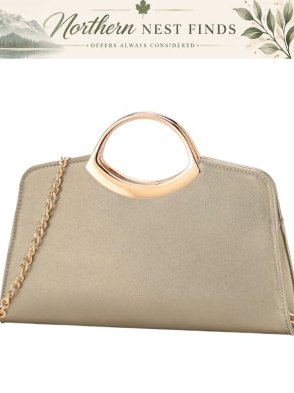 Vegan Leather Clutch Purse, Evening Bag with Detachable Strap